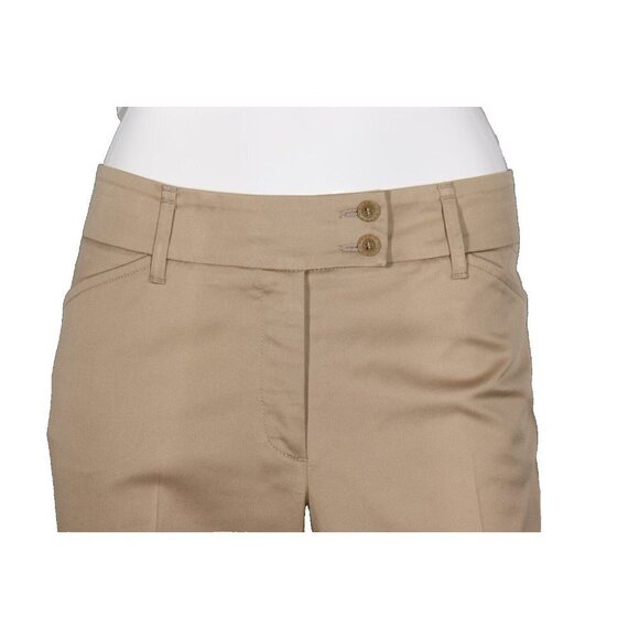Cambio Women's Size 10 Beige Kelsey Pant Cropped Cotton Slim Cuffed Trouser $280 - Picture 3 of 9